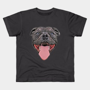 Staffordshire Bull Terrier Watercolor Kids T-Shirt